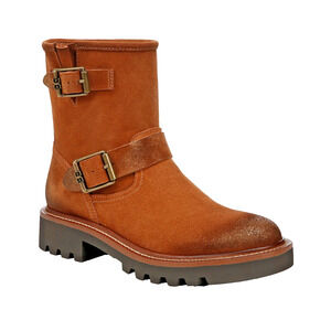 Sam Edelman Kinsley Moto Bootie 5.5M Brown Leather Buckle Ankle Boot New NIB